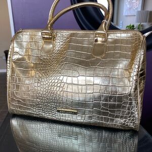BCBGMaxAzria Metallic Gold Embossed Satchel